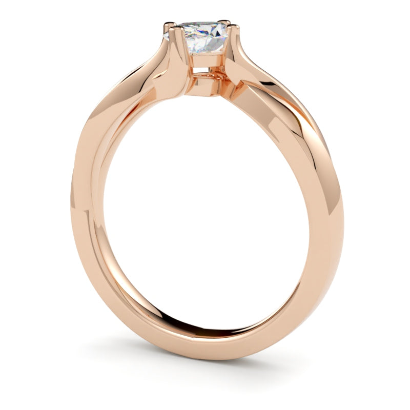 Pierścionek zaręczynowy z różowego złota z diamentem